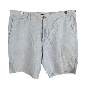 Broletto Linen Blend Shorts Mens 38 Light Blue Flat Front Summer Casual read